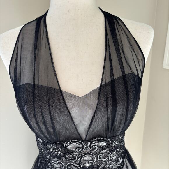 Vintage 90's Y2K Zum Zum Niki Livas Formal Dress Lace Sheer Whimsygoth Size 7 - Picture 3 of 10